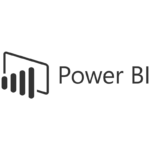 Power BI logo.